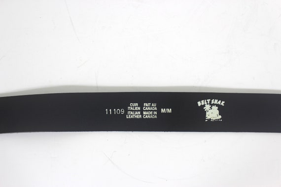 31”-36” Distressed Black Italian Leather Belt With Black  display picture 3