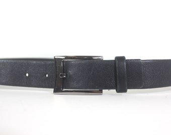 Suzi Roher Black Leather Belt Unisex Suzi Roher Black Leather Belt, Silver Ring Buckle, Size XL  main image 2