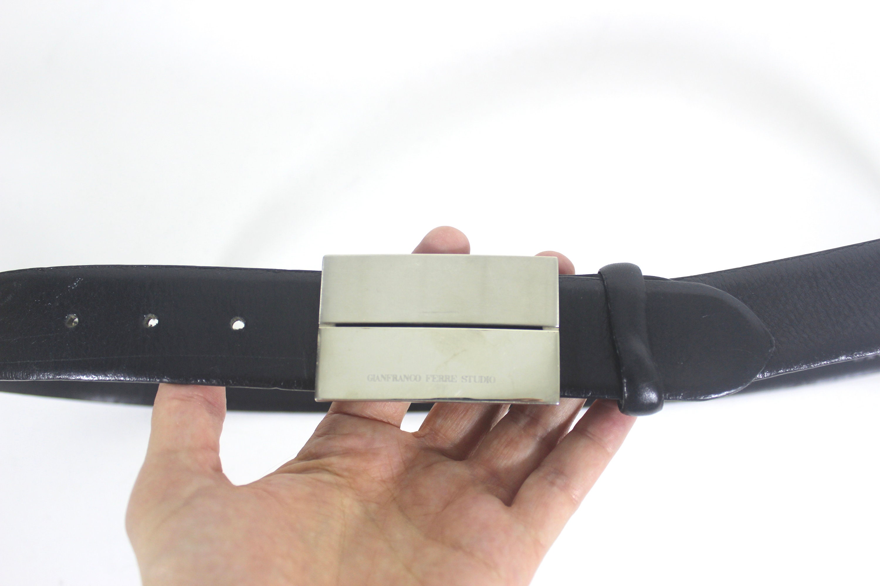 Gianfranco Ferre fashionable leather belt Made in Italy Size USA 30 36”-40” GIANFRANCO FERRE Italian Black Leather Men main image 3
