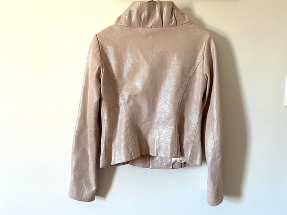 90’s Danier Vintage Shimmery Pink Sueded Leather … - image 5