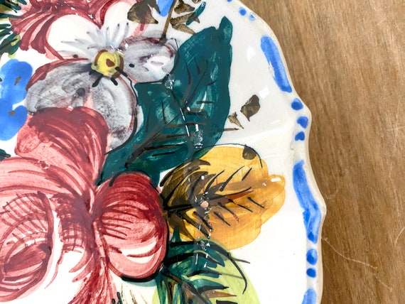 1930's 6.5” Italian Renaissance Revival Nove Rose Hand Painted