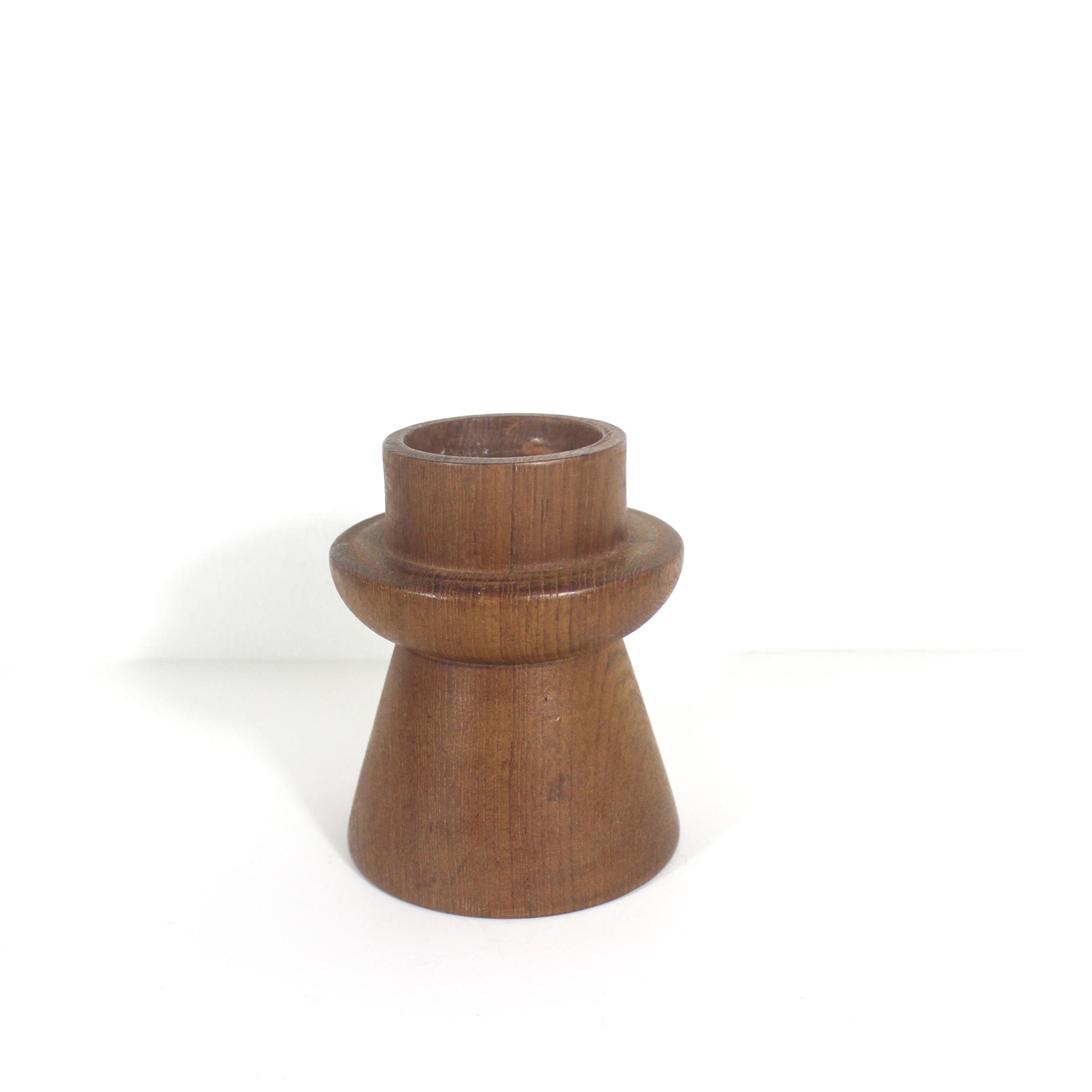 Mid Century Modern Teak Wood Candle Holder, Danish Modern Style Vintage ...