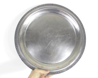 13” MCM Stainless Steel Drinks Tray, Vintage Bar Tray, Serving Mid Century Modern Retro Style Mid Century Modern, MCM, Round Bar Tray