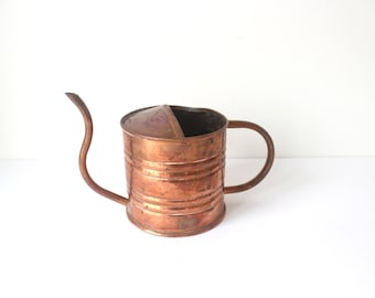 Small Vintage Copper Watering Can for Indoor Plants, Jungalow, Plantaholic, Shelf Styling, Functional Art, Gardener Gift, Patina