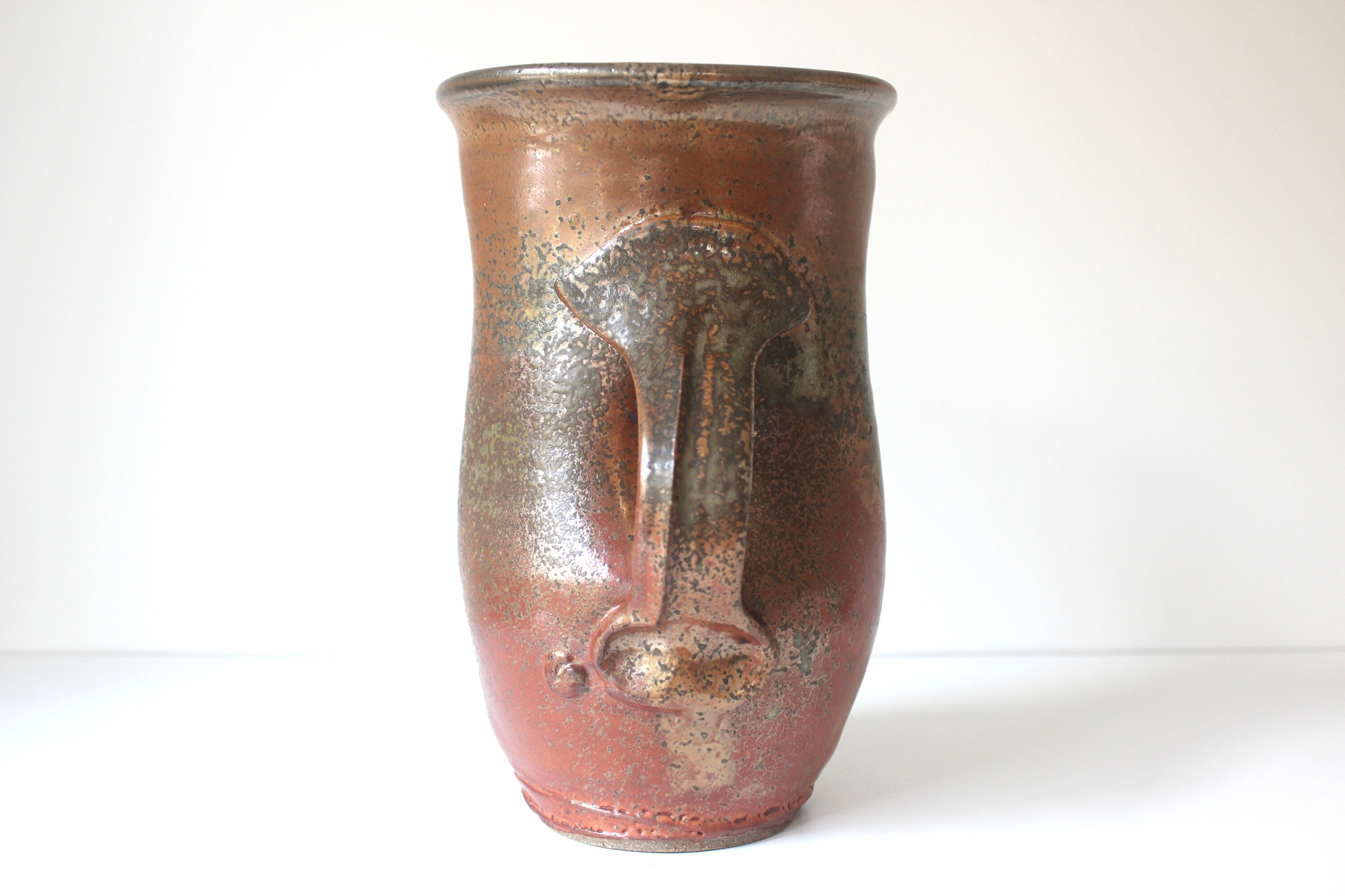 Vintage Handmade Pottery Pitcher Jug With Handles Raku Etsy UK