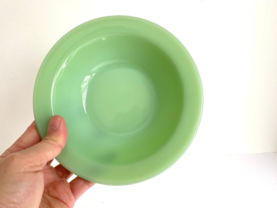 194850 Jadeite Vintage Fire King Oven Glass Cereal Bowl Breakfast Set