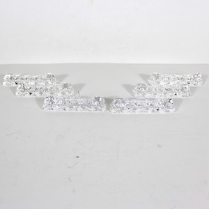 Faceted Crystal Knife Rests Art Deco Style Chopstick Holders Vintage Paint Brush or Spoon Rest Table Decor, Set of 6