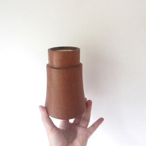 Dansk Mid Century Modern Teak Wood and Brass Candle Holder, Danish ...