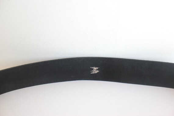 Vintage Smooth Thick Black Leather Belt, Size Med… - image 7