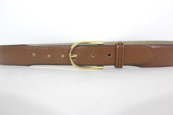 Brown with gold metal leather slim belt SANSTHS 2 Pack Skinny Leather Belts for Women, Ladies Thin  main image 3