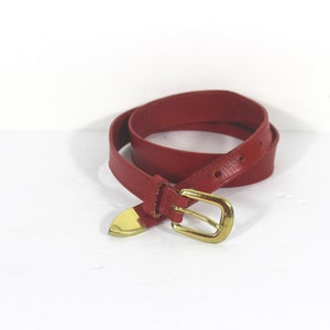 27”-31” Vintage EDDIE BAUER Red Saddle Leather Western Belt 
