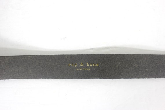 34”-38” RAG & BONE Gray Brown Sueded Leather Belt With Brass 