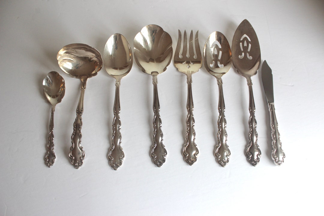Pfs Graph Silverware Choice 1969 Modern Baroque Serving Pieces Silver Plate Plated by Oneida ...