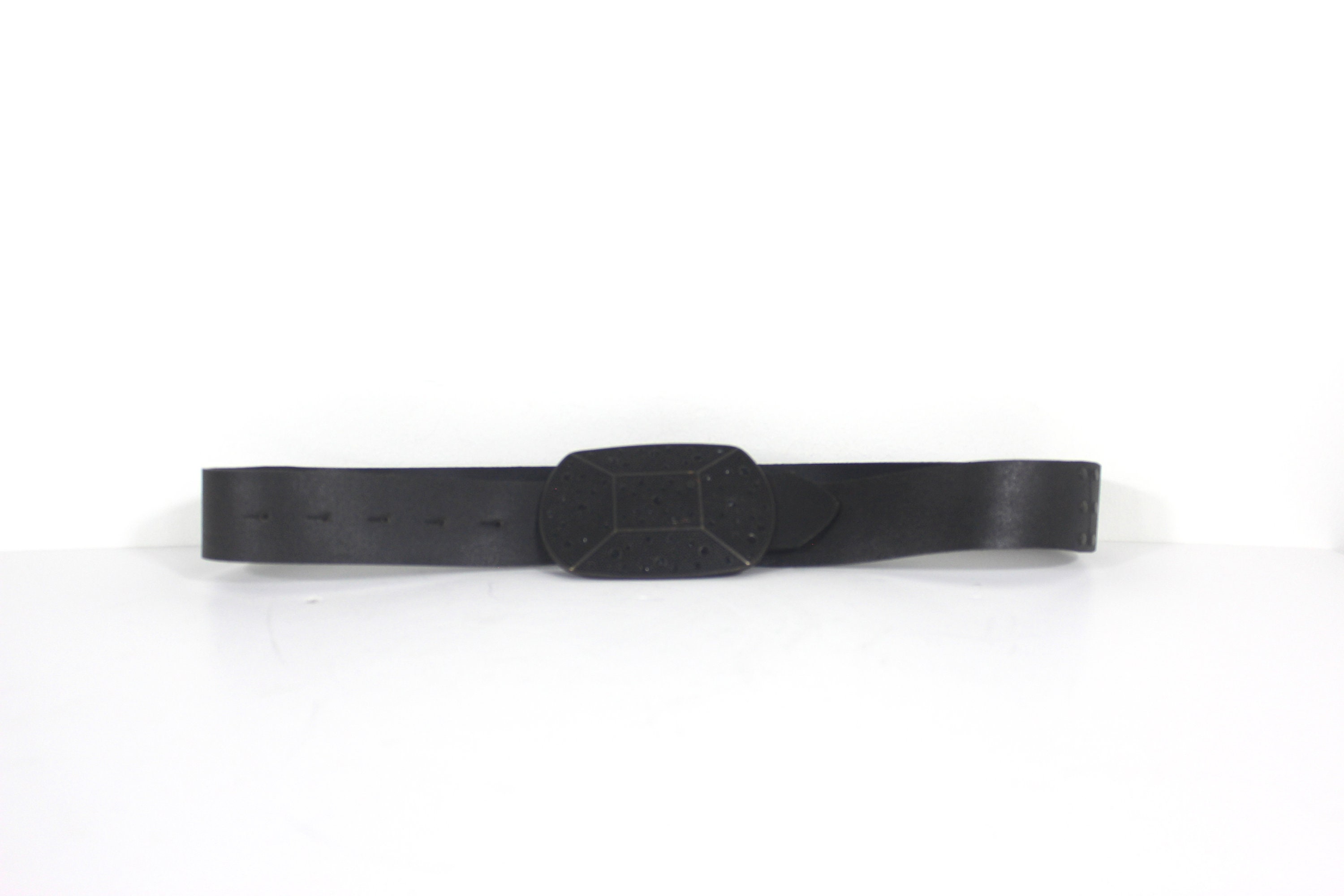Loredana Staccato Black Leather Belt w/ Silver Buckle. 31” ARM-241-MISSO-BK_1.jpg?crop=  main image 2