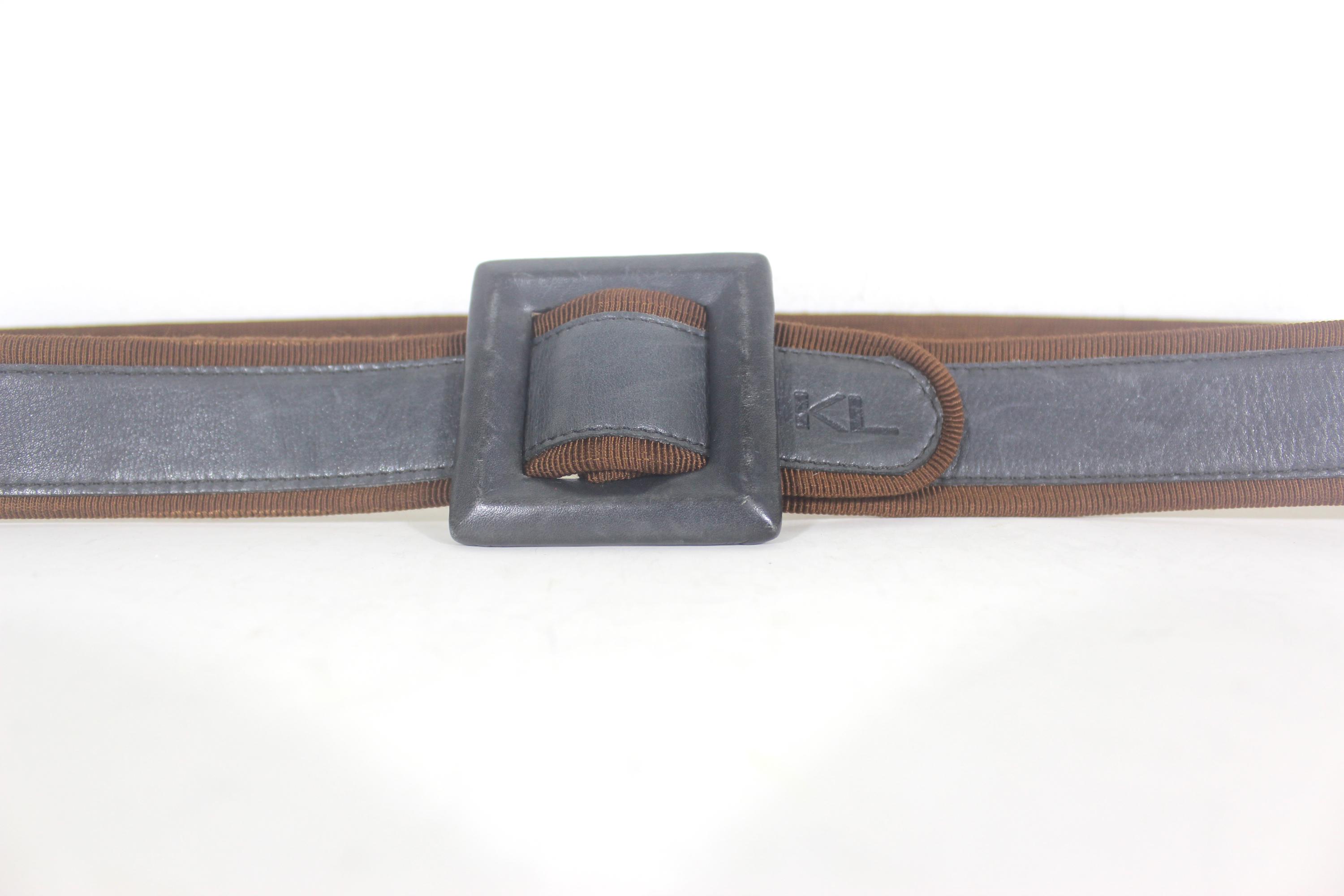 VTG KARL LAGERFELD 90s Runway Silver Black Belt S Made in France 75cm The iconic Chanel CC belt has made its way down the runway  main image 2