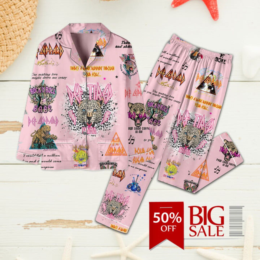 Def Leppard Pajamas Set Def Leppard Christmas Pajamas Def Etsy