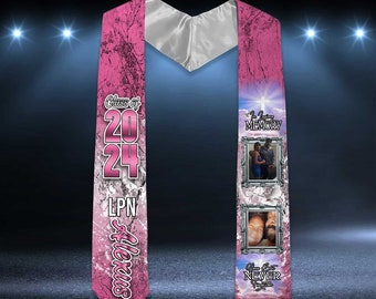 Custom Graduation Stole,  Class of 2024 Personalized Stole, Graduation Sash, In Memory of,  Memorial Stole