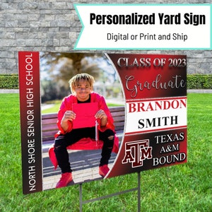 Personalized College Bound Yard Sign, Graduation Yard Sign, Custom Yard Sign, Class of 2023,