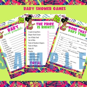 Fresh Princess Baby Shower Games, 90s Theme Baby Shower Games, Instant Download, Baby Shower Printable