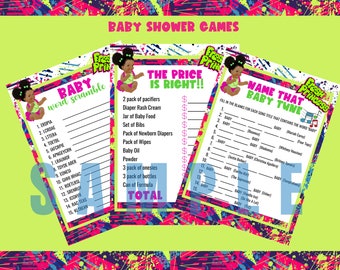 Fresh Princess Baby Shower Games, 90s Theme Baby Shower Games, Instant Download, Baby Shower Printable