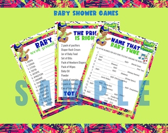 Fresh Prince Baby Shower Games, 90s Theme Baby Shower Games, Instant Download, Printable