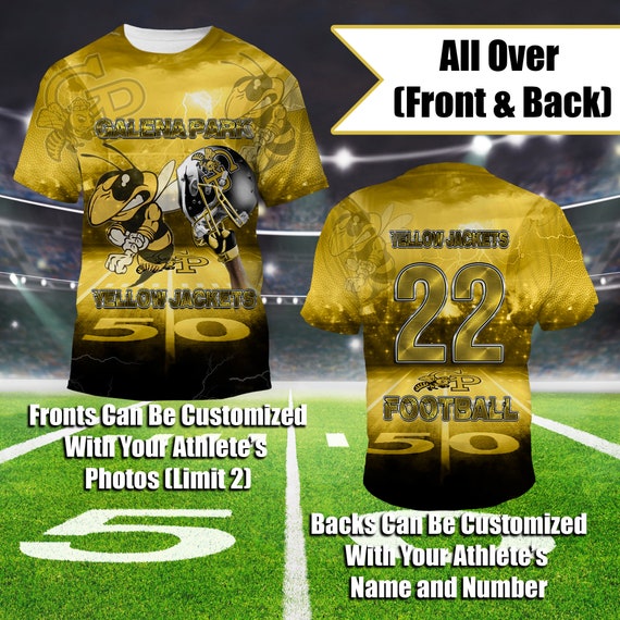 Football Jersey  Yellow black, Black printed tshirt, Football jerseys