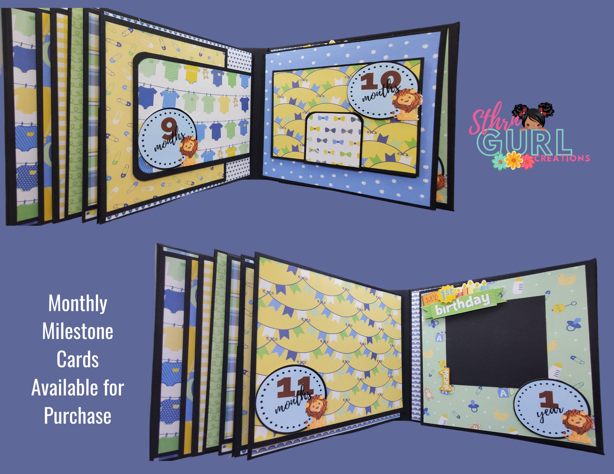 Baby Boy First Year Album Handmade Photo Album Custom Photo Etsy