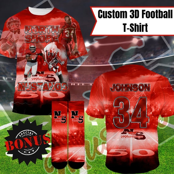 Custom 3D Football Shirt All Over Shirtcustom Football - Etsy
