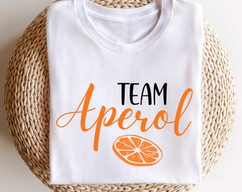 Opstrijkafbeelding: Team Aperol - opstrijkafbeelding (inclusief opstrijkfolie & instructies) 20 x 14 cm - Aperol opstrijkafbeelding - Heilige Aperoli