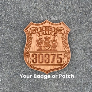 NYPD Wooden Police Badge // NYPD Police Badge // Police Officer Retirement // Police Officer Gift