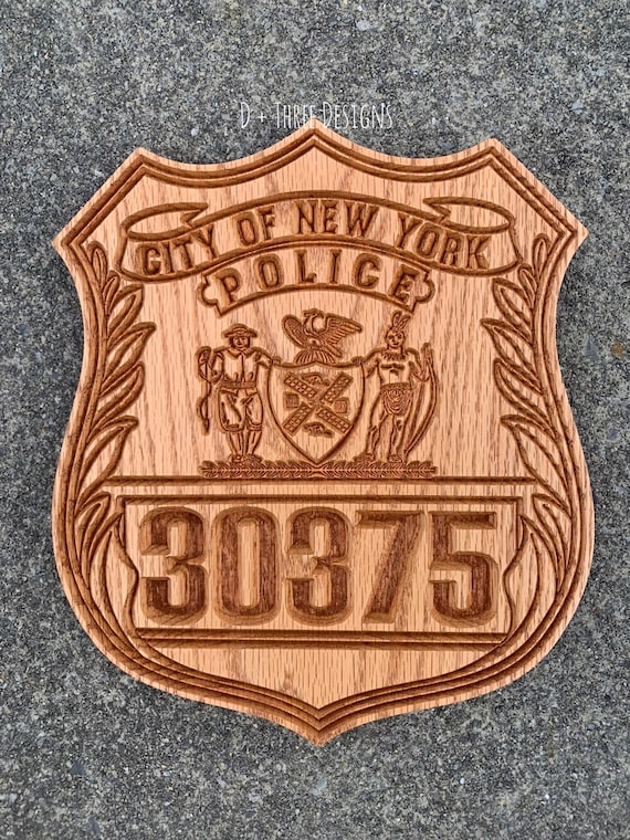 NYPD Wooden Police Badge // NYPD Police Badge // Police Officer
