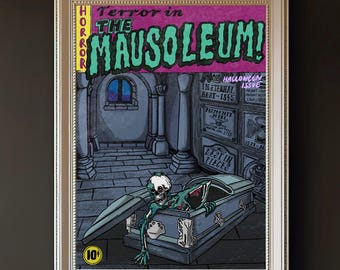 Vintage Zombie Comic Print – Retro Horror Art, Gothic Decor