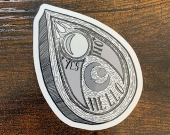 Sticker vinyle Planchette Ouija : Sticker sorcier gothique pour ordinateur portable