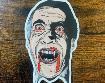 Pegatina de vinilo de Drácula de Christopher Lee: un regalo clásico para fans del terror