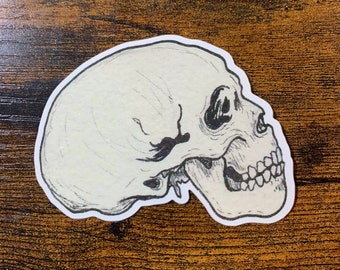 Skull vinyl sticker - Notebook, Laptop Stickers, Scrapbooking, Goth, Halloween, Luggage, Helmet, Waterproof, Journal