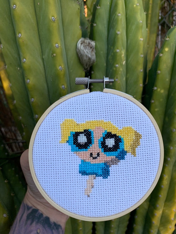 Bubbles Popsicle Powerpuff Girls Completed Cross Stitch Etsy