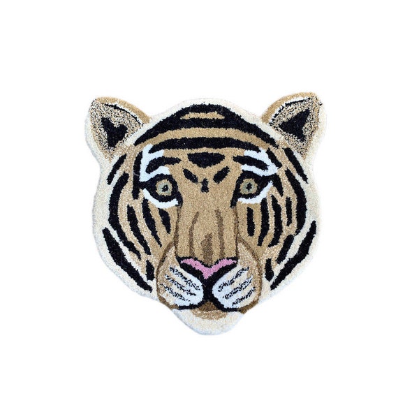 Tapis tête de tigre en laine pour la chambre des enfants ou de bébé 50 X 45 cm