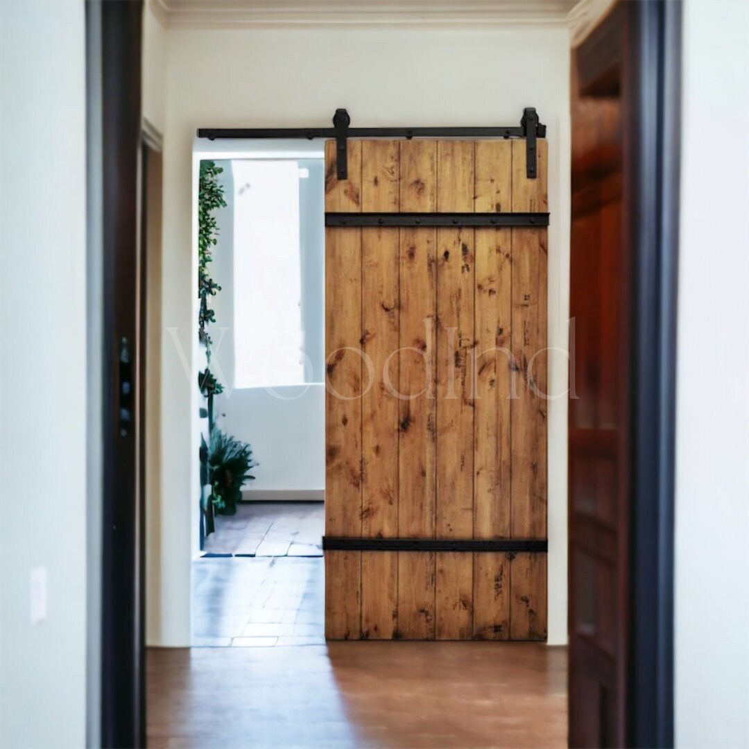 Vintage Industrial Wooden Sliding Door Rail Kit Etsy