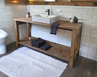 Badezimmermöbel aus Holzwerkbank