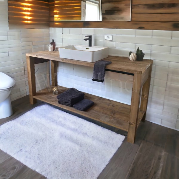 Etabli en bois meuble salle de bain