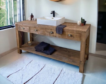 Meuble de salle de bain en bois - Sur mesure