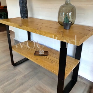 Console industriel bois et fer - Sur mesure