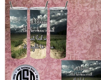 Broken Road digital image for 20 oz skinny tumbler PNG