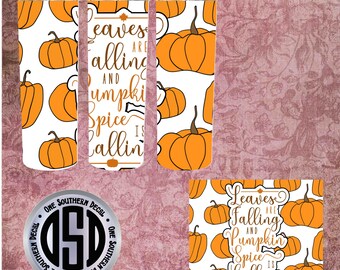 Pumpkin spice calling, digital image for 20oz skinny tumbler, PNG, instant download