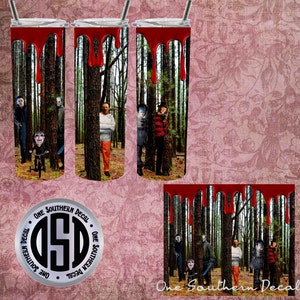 Halloween forest/horror characters/digital image for full wrap 20 oz skinny tumbler/PNG/instant download