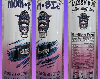 Mombie messy bun 20 oz skinny sublimated tumbler
