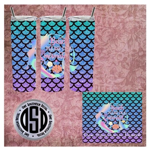 I&#39;m a mermaid digital image for 20oz skinny tumbler PNG
