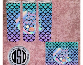 I'm a mermaid digital image for 20oz skinny tumbler PNG