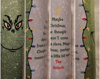 Grinch Christmas 20 oz Skinny sublimated tumbler