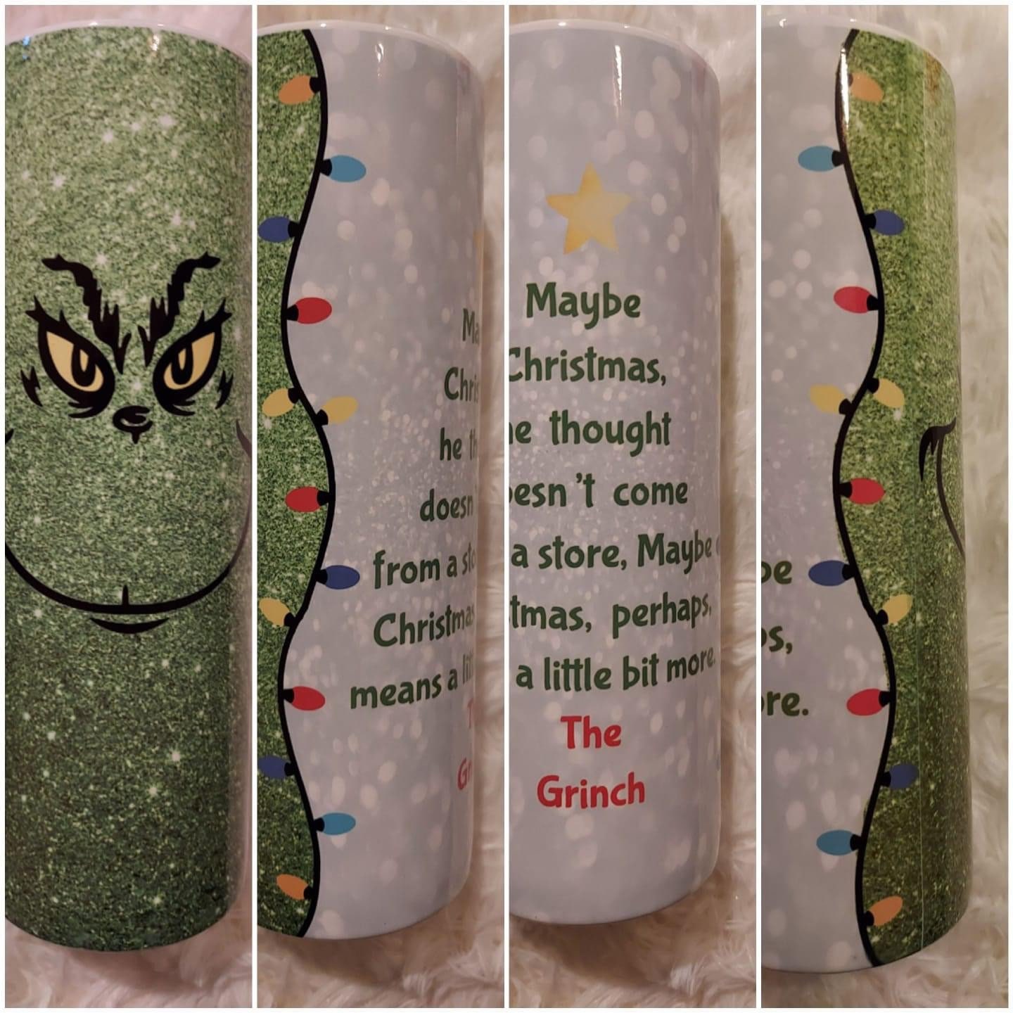 Love Grinch Glitter Christmas 20 oz Insulated Tumbler